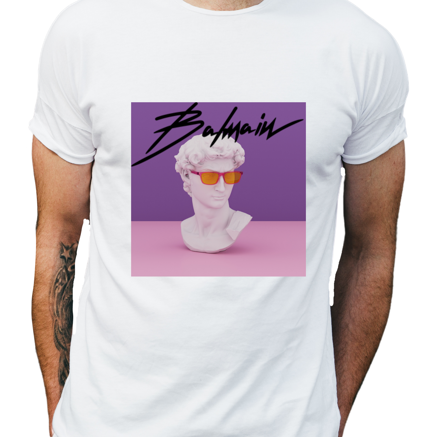 Purple Statue Head Balman T-shirt - The Tshirt Goat