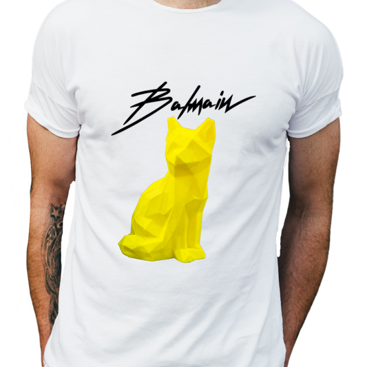 Yellow Kitty Balman T-shirt - The Tshirt Goat