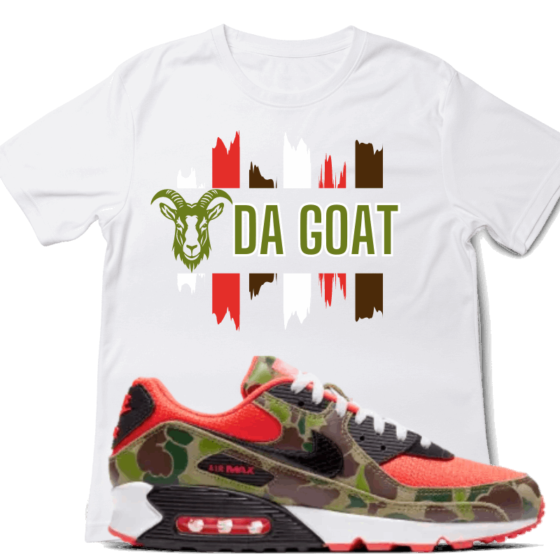 Da Goat T-shirt matches New Release AirMax 90 Reverse Duck Camo Sneakers