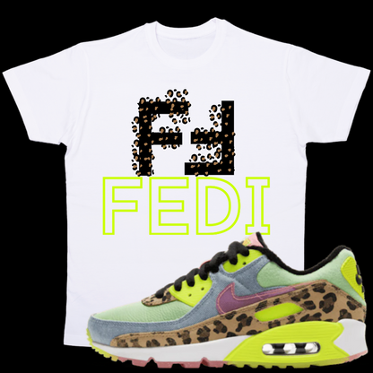 FF Fedi" Cheetah T-shirt to Match Dancefloor Illusion Green's - The Tshirt Goat