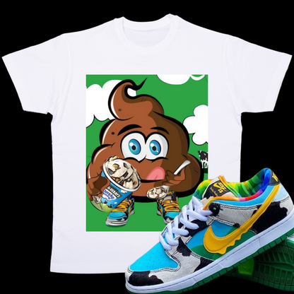 "Doo Doo Emoji Chunky Dunk" T-shirt to Match Ben Jerry ice Cream Chunky Dunks - The Tshirt Goat