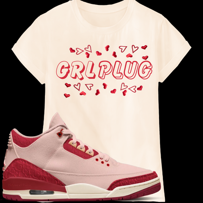 "Grl Plug" T-shirt to Match Jordan 3 Valentine's Day 2025 - The Tshirt Goat