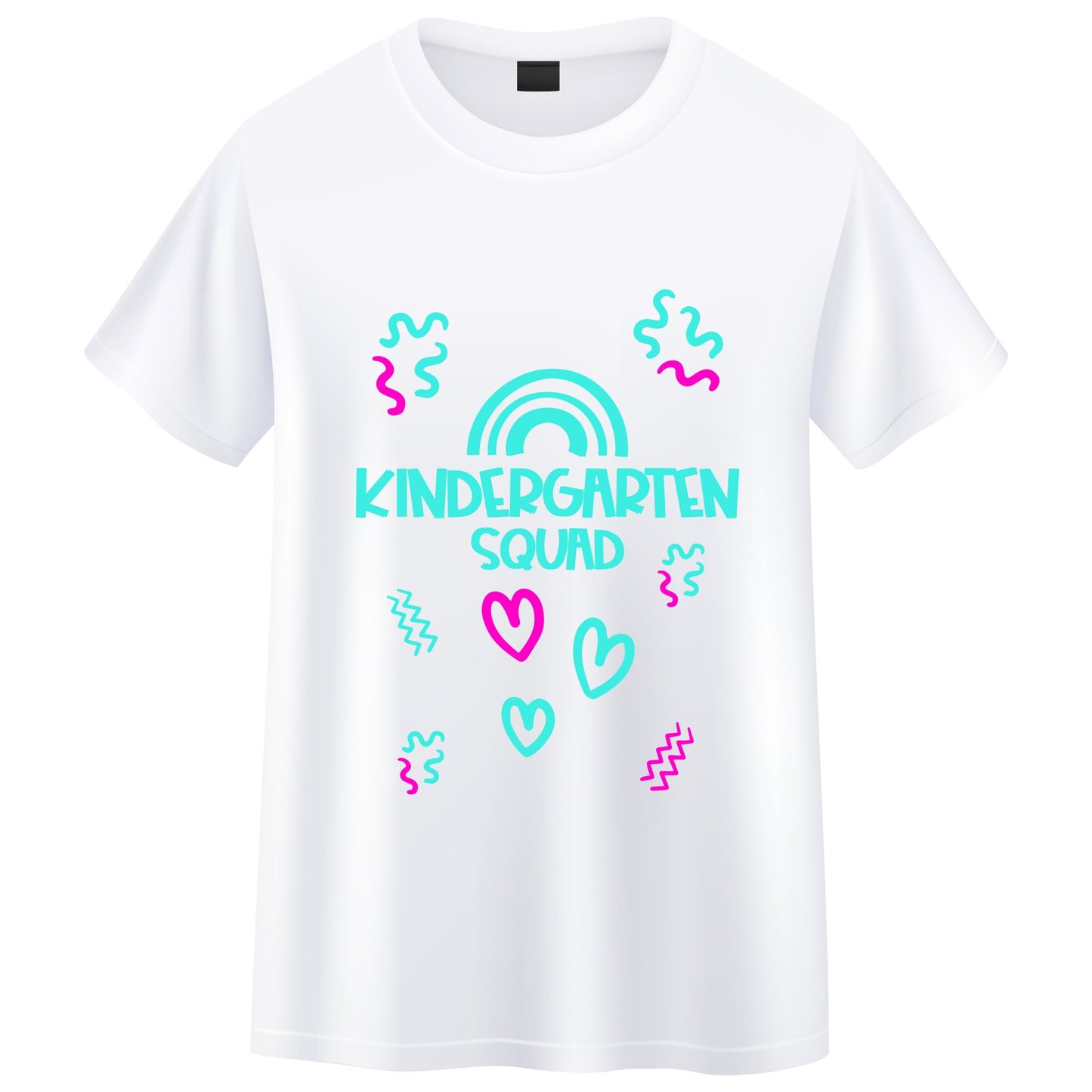 Camiseta de regreso a clases con el mensaje "Kindergarten Squad"