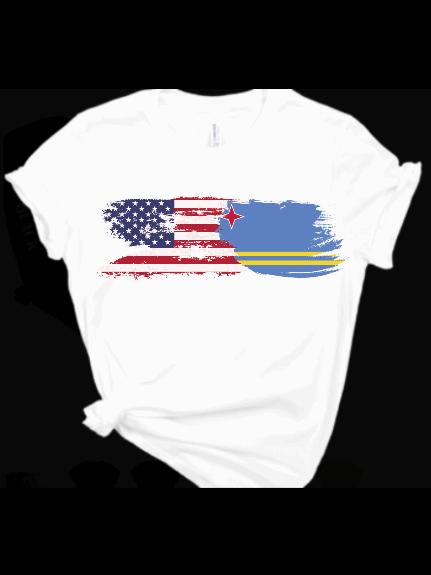 Caribbean Carnival American Mixed Aruba Flag T-shirt