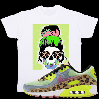 "Skull Lady" T-shirt to Match Dancefloor Illusion Green's - The Tshirt Goat